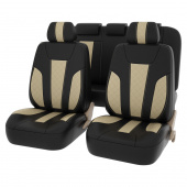 Чехлы PSV Lotos Next (Черный - бежевый), ромб + экокожа