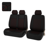 Чехлы PSV Elegant Next TRANSIT (Черный/Ромб Красный/отстрочка Красная), экокожа