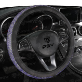 Оплётка на руль PSV ALMAZ (Серебро+Синий) M стразы