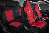 Накидки 5D PSV Angel Velur (Черно-Красный), комплект на весь салон, велюр