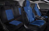 Накидки 5D PSV Angel Velur (Черно-Синий), комплект на весь салон, велюр