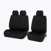 Чехлы PSV Elegant Next TRANSIT (Черный/Ромб Черный/отстрочка Черная), экокожа