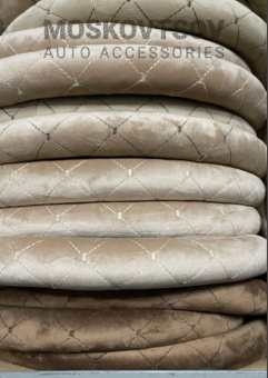 Оплётка на руль ANG AUTO  велюр бежевый ромб