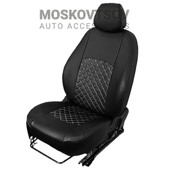 AVM Двойной ромб Черный+белая нить