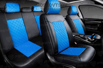 Чехлы PSV Elegant Next (Черный-Синий), ромб + экокожа