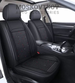 Накидки на сиденье каркасные универсальные SENATOR FLASH Экокожа+полиэстер, 2 шт., цвет Черный